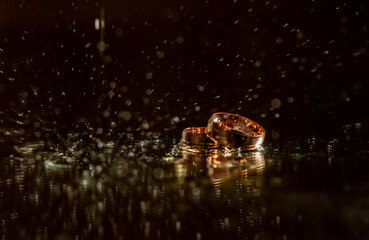 wedding rings of the newlyweds