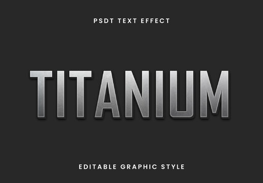 Silver And Gray Titanium Text Effect Steel Chrome Font