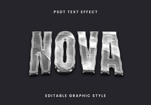  Chrome Metal Engraved Text Effect