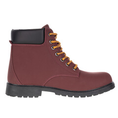 Burgundy Lace-Up Trapper Boot Side View