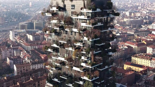 Vertical Forest Bosco Verticale Drone View