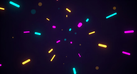 Neon Sprinkles Abstract Background Glowing Cyan Pink Yellow