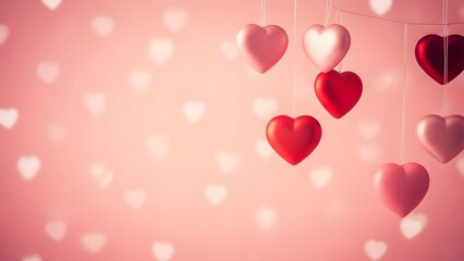 Valentine's day background with red and pink hearts