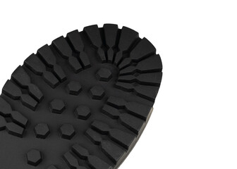 Black Rubber Lug Sole Texture Detail