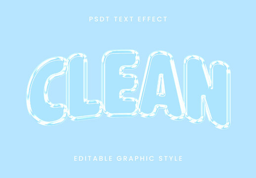 White And Transparent Bubble Style Text Effect Glossy 3D Font