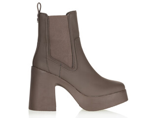 Brown Platform Chelsea Boot with Block Heel