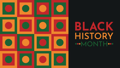 Black History Month. African American History. design Poster, card, banner, background. Celebrated annual in February in United States and Canada. In October in Great Britain. 