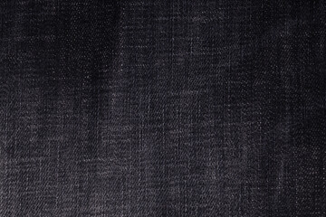 Texture of Black Washed Denim Fabric