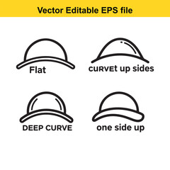 Fototapeta premium Various hat brim styles