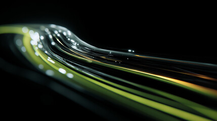 Glowing Power Trails Illustrating Advanced GPU Performance Burst with Minimalist Tech Aesthetics