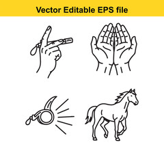 Fototapeta premium Four simple line art illustrations