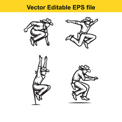 Cowboy performing various tricks