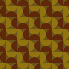 mid century, modern abstract half circles striped seamless pattern and background vector illustration