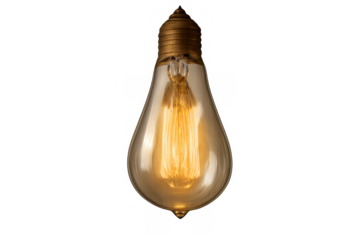 Warm glow emitting from an incandescent edison light bulb, symbolizing new ideas, creativity, solution, and brilliant inspiration