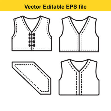 Set of vector editable vest patterns