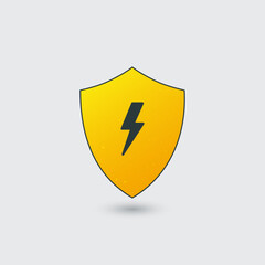 Yellow shield with lightning bolt icon