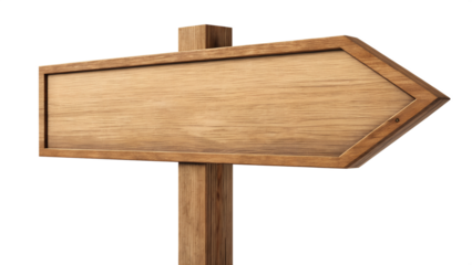 Wooden sign isolated on transparent background