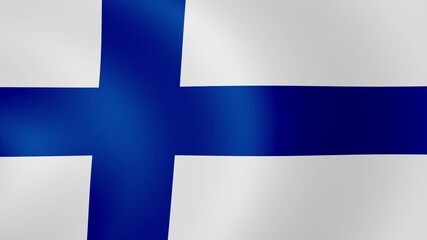 4K Loop Finland Waving Flag Animation