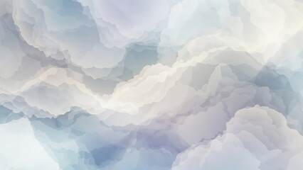 A serene landscape of white clouds gently floating across a soft blue sky viewed from above