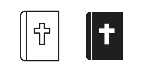 Obraz premium Bible icons concept. Vector Line Icon Design. Simple flat style
