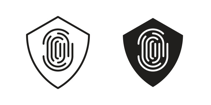Biometric security icons concept. Vector Line Icon Design. Simple flat style