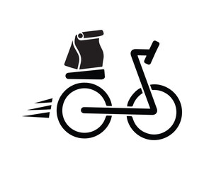 Delivery food with bicycle to the point