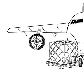 logistics with plane icon