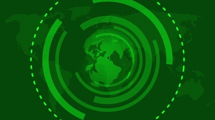 Digital world map with radar graphic overlay animation - Powered by Adobe