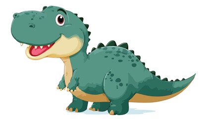 Fototapeta premium Adorable Baby Dinosaur Cartoon on White Background Vector Illustration