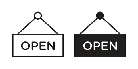 Open signs concept. Vector Line Icon Design. Simple flat style