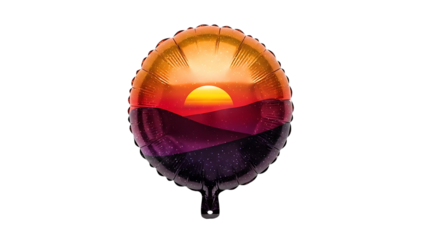 Vibrant balloon with sunset and galaxy design