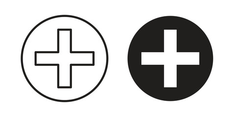Obraz premium Plus icons concept. Vector Line Icon Design. Simple flat style