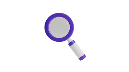 3D Magnifying Glass Icon with Purple Rim
