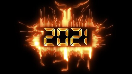 2021 neon line text. Abstract 2021 neon text animation, Glowing neon number text background. video animation . important year, important date 2021. Educational mathematics 2021 animation. - Powered by Adobe