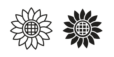 Sunflower icons concept. Vector Line Icon Design. Simple flat style