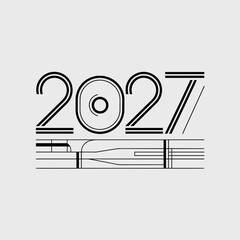 Minimalist 2027 vector poster design &ndash; Great for graphic design inspiration, events, or New Year themes.