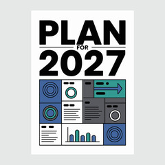 Business plan for 2027 infographic &ndash; Ideal for corporate strategy, financial reports, or meetings.