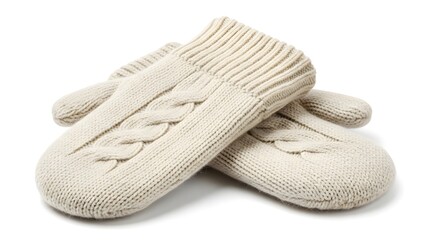 Warm and Cozy Pair of Knitted Mittens, perfectly suited for winter. These mittens provide comfort and warmth.