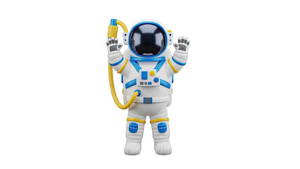 Fototapeta premium 3D Render of an Astronaut with Hands Up