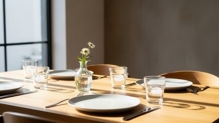 table setting in a restaurant