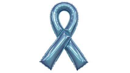 Blue awareness ribbon balloon
