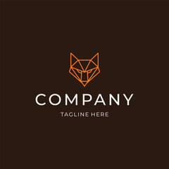 Fox head line art logo with sleek lines conveying cleverness and agility.
