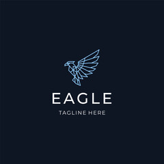 Eagle wing line art logo with dynamic lines expressing freedom and power.
