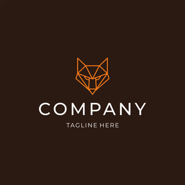Fox head line art logo with sleek lines conveying cleverness and agility.