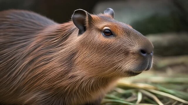 Wild capybara in its natural habitat