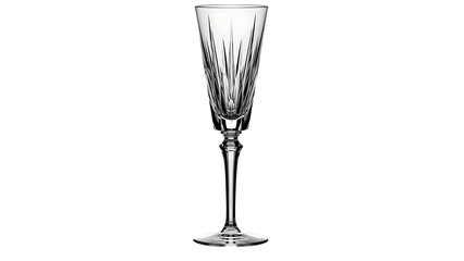 Elegant crystal champagne flute with long stem