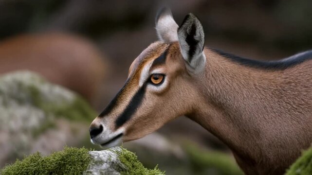 Wild chevrotain in its natural habitat