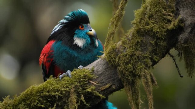 Wild quetzal in its natural habitat