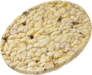 Puffed corn cake isolated
