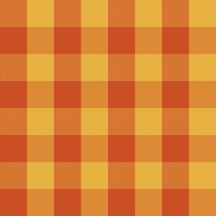 Seamless Orange Yellow Checkered Pattern in classic Textile style. Repeating Background suitable for Fabric, fashion design, Wrapping paper, Wallpapers, Packaging, Scrapbooking, Digital backgrounds. 